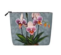 XZDLXJ Blooming Orchids - Trousse per trucco monostrato impermeabile, effetto lino, con cerniera, per le tue esigenze quotidiane o di viaggio, nero, taglia unica, Nero , Taglia unica