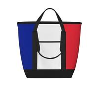 XZDLXJ Borsa a tracolla e borsa termica con bandiera francese, grande capacità, per cibi caldi e freddi, nera, taglia unica, Nero , Taglia unica