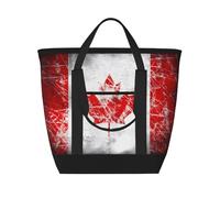 XZDLXJ Borsa a tracolla e tote bag con bandiera canadese retrò grande capacità per cibi caldi e freddi, nero, taglia unica, Nero , Taglia unica