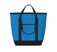 XZDLXJ Borsa a tracolla isolata di grande capacità blu di colore solido e Tote per il cibo caldo e freddo, nero, Taglia unica