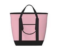 XZDLXJ Borsa a tracolla isolata di grande capacità di colore rosa solido e Tote Bag per cibo caldo e freddo, nero, Taglia unica
