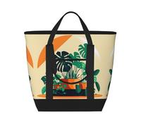 XZDLXJ Borsa a tracolla isolata in bambù con retro tartaruga in stile cartone animato, grande capacità, per cibi caldi e freddi, nero, taglia unica, Nero , Taglia unica