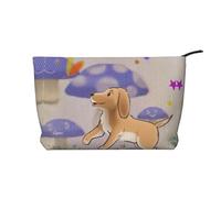 XZDLXJ Borsa cosmetica a forma di fungo con cane in velluto a coste, adatta per viaggi e uso quotidiano, fodera robusta, garantisce la longevità, nero, taglia unica, Nero , Taglia unica