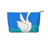 XZDLXJ Borsa cosmetica in velluto a coste con ali d'oca bianca, adatta per viaggi e uso quotidiano, fodera robusta, garantisce la longevità, nero, taglia unica, Nero , Taglia unica