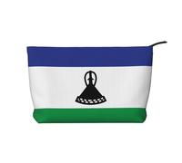 XZDLXJ Borsa cosmetica in velluto a coste con bandiera del Lesotho, adatta per viaggi e uso quotidiano, fodera robusta, garantisce la longevità, nero, taglia unica, Nero , Taglia unica