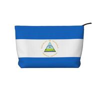 XZDLXJ Borsa cosmetica in velluto a coste con bandiera del Nicaragua, adatta per viaggi e uso quotidiano, fodera robusta, garantisce la longevità, nero, taglia unica, Nero , Taglia unica