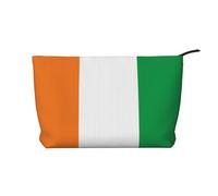 XZDLXJ Borsa cosmetica in velluto a coste con bandiera della Costa d'Avorio, adatta per viaggi e uso quotidiano, fodera robusta, garantisce la longevità, nero, taglia unica, Nero , Taglia unica