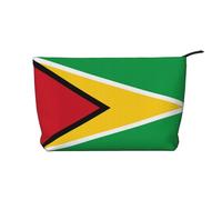 XZDLXJ Borsa cosmetica in velluto a coste con bandiera della Guyana, adatta per viaggi e uso quotidiano, fodera robusta, garantisce la longevità, nero, taglia unica, Nero , Taglia unica