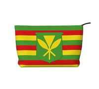 XZDLXJ Borsa cosmetica in velluto a coste con bandiera hawaiana, adatta per viaggi e uso quotidiano, fodera robusta, garantisce la longevità, nero, taglia unica, Nero , Taglia unica