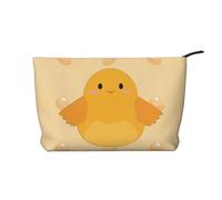 XZDLXJ Borsa cosmetica in velluto a coste con pulcino dei cartoni animati, adatta per viaggi e uso quotidiano, fodera robusta, garantisce la longevità, nero, taglia unica, Nero , Taglia unica