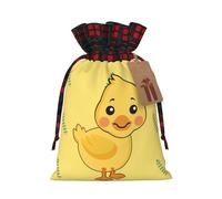 XZDLXJ Borsa di iuta del cordone dell'anatra del fumetto con il tessuto del plaid e l'etichetta della carta, Nero , M