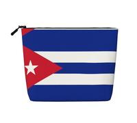 XZDLXJ Borsa per il trucco impermeabile con bandiera cubana effetto lino con cerniera per le tue esigenze quotidiane o di viaggio, nero, taglia unica, Nero , Taglia unica