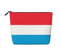 XZDLXJ Borsa per il trucco impermeabile con bandiera del Lussemburgo, effetto lino, monostrato, con cerniera, per le tue esigenze quotidiane o di viaggio, nero, taglia unica, Nero , Taglia unica