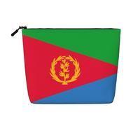 XZDLXJ Borsa per il trucco impermeabile con bandiera dell'Eritrea, effetto lino, monostrato, con cerniera, per le tue esigenze quotidiane o di viaggio, nero, taglia unica, Nero , Taglia unica