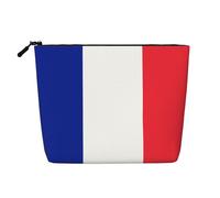 XZDLXJ Borsa per il trucco impermeabile con bandiera francese, effetto lino, monostrato, con cerniera, per le tue esigenze quotidiane o di viaggio, nero, taglia unica, Nero , Taglia unica