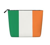 XZDLXJ Borsa per il trucco impermeabile con bandiera irlandese, effetto lino, con cerniera, per le tue esigenze quotidiane o di viaggio, nero, taglia unica, Nero , Taglia unica
