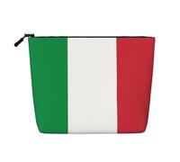 XZDLXJ Borsa per il trucco impermeabile con bandiera italiana, effetto lino, monostrato, con cerniera, per le tue esigenze quotidiane o di viaggio, nero, taglia unica, Nero , Taglia unica