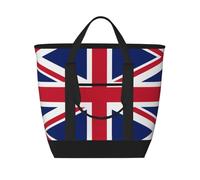 XZDLXJ Borsa termica con bandiera britannica, grande capacità, per cibi caldi e freddi, nera, taglia unica, Nero , Taglia unica