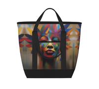 XZDLXJ Brushstrokes - Borsa a tracolla e borsa termica per cibi caldi e freddi, grande capacità, nera, taglia unica, Nero , Taglia unica