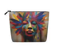 XZDLXJ Brushstrokes - Trousse impermeabile effetto lino, monostrato, con cerniera, per le tue esigenze quotidiane o di viaggio, nero, taglia unica, Nero , Taglia unica