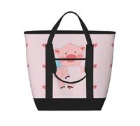 XZDLXJ Cartoon Flying Pig - Borsa termica per alimenti caldi e freddi, grande capacità, taglia unica, colore: nero, Nero , Taglia unica