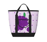 XZDLXJ Cartoon Grapes - Borsa termica grande capacità per cibo caldo e freddo, taglia unica, colore: nero, Nero , Taglia unica