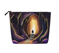 XZDLXJ ChillingCaverns - Trousse impermeabile effetto lino, con cerniera, per le tue esigenze quotidiane o di viaggio, nero, taglia unica, Nero , Taglia unica