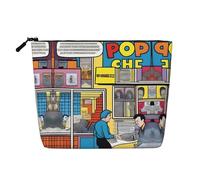 XZDLXJ Comic Pop Scene - Astuccio per trucchi impermeabile, effetto lino, monostrato, con cerniera, per le tue esigenze quotidiane o di viaggio, nero, taglia unica, Nero , Taglia unica