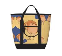 XZDLXJ Crooked Owl - Borsa termica grande capacità per cibo caldo e freddo, taglia unica, colore: nero