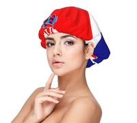 XZDLXJ Cuffia da notte in raso con bandiera della Repubblica di Croazia, per adulti, protezione e comfort per capelli, nero, taglia unica