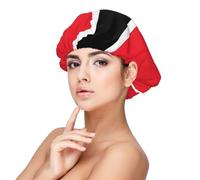 XZDLXJ Cuffia da notte in raso con bandiera di Trinidad e Tobago per adulti, protezione dei capelli e comfort, nero, taglia unica