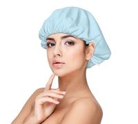 XZDLXJ Cuffia da notte in raso per adulti, tinta unita, protezione e comfort, nero, taglia unica