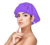 XZDLXJ Cuffia da notte in raso viola chiaro tinta unita per adulti, protezione e comfort dei capelli, nero, taglia unica