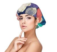 XZDLXJ Cuffia da notte rotonda in raso per adulti, protezione e comfort per capelli, nero, taglia unica