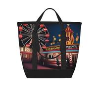 XZDLXJ CursedCarnival - Borsa a tracolla e borsa termica per cibi caldi e freddi, grande capacità, nera, taglia unica