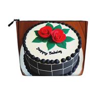 XZDLXJ Delicious cakes - Trousse impermeabile effetto lino, monostrato, con cerniera, per le tue esigenze quotidiane o di viaggio, nero, taglia unica, Nero , Taglia unica