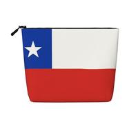 XZDLXJ Flag of Chile - Trousse impermeabile effetto lino, monostrato, con cerniera, per le tue esigenze quotidiane o di viaggio, nero, taglia unica, Nero , Taglia unica