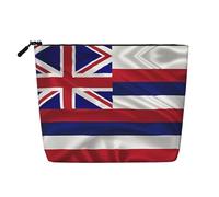 XZDLXJ Flag of Hawaii - Astuccio per trucco impermeabile effetto lino, monostrato, con cerniera, per le tue esigenze quotidiane o di viaggio, nero, taglia unica, Nero , Taglia unica