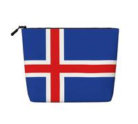 XZDLXJ Flag of Iceland - Trousse impermeabile effetto lino con cerniera per le tue esigenze quotidiane o di viaggio, nero, taglia unica, Nero , Taglia unica