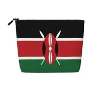 XZDLXJ Flag of Kenya - Trousse impermeabile effetto lino con cerniera per le tue esigenze quotidiane o di viaggio, nero, taglia unica, Nero , Taglia unica