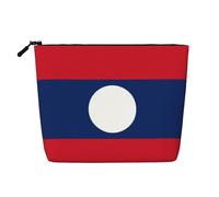 XZDLXJ Flag of Laos - Trousse impermeabile effetto lino, monostrato, con cerniera, per le tue esigenze quotidiane o di viaggio, nero, taglia unica, Nero , Taglia unica