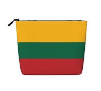 XZDLXJ Flag of Lithuania - Astuccio per trucco impermeabile, effetto lino, monostrato, con cerniera, per le tue esigenze quotidiane o di viaggio, nero, taglia unica, Nero , Taglia unica