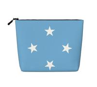 XZDLXJ Flag of Micronesia - Trousse impermeabile effetto lino con cerniera per le tue esigenze quotidiane o di viaggio, nero, taglia unica, Nero , Taglia unica