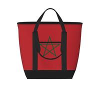 XZDLXJ Flag of Morocco - Borsa a tracolla e borsa tote isolata grande capacità per cibi caldi e freddi, nero, taglia unica