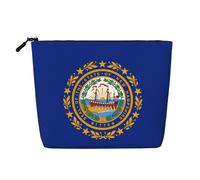 XZDLXJ Flag of New Hampshire - Trousse impermeabile effetto lino, monostrato, con cerniera, per le tue esigenze quotidiane o di viaggio, nero, taglia unica, Nero , Taglia unica