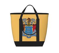 XZDLXJ Flag of New Jersey - Borsa a tracolla e borsa tote isolata di grande capacità per cibi caldi e freddi, nero, taglia unica, Nero , Taglia unica