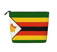 XZDLXJ Flag of Zimbabwe - Trousse impermeabile effetto lino con cerniera per le tue esigenze quotidiane o di viaggio, nero, taglia unica, Nero , Taglia unica
