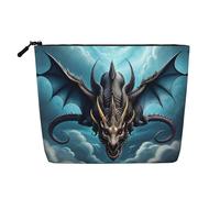 XZDLXJ Flying Dragon - Astuccio per trucchi impermeabile effetto lino, monostrato, con cerniera, per le tue esigenze quotidiane o di viaggio, nero, taglia unica, Nero , Taglia unica