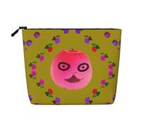 XZDLXJ Funny Face Peach - Astuccio per trucco monostrato impermeabile, effetto lino, con cerniera, per le tue esigenze quotidiane o di viaggio, nero, taglia unica, Nero , Taglia unica