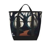 XZDLXJ GhastlyGrove - Borsa termica a tracolla e tote bag per cibi caldi e freddi, grande capacità, nero, taglia unica, Nero , Taglia unica